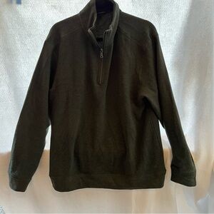 Banana Republic Men's Women’s Green Half-Zip Sweater L Shirt 60/40 cotton poly